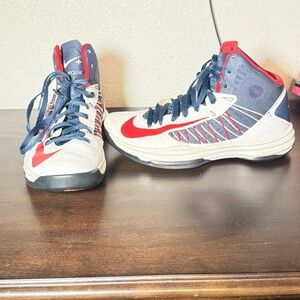 Nike Lunar Hyperdunk + White Blue Red USA 2012 Used 524934-102
